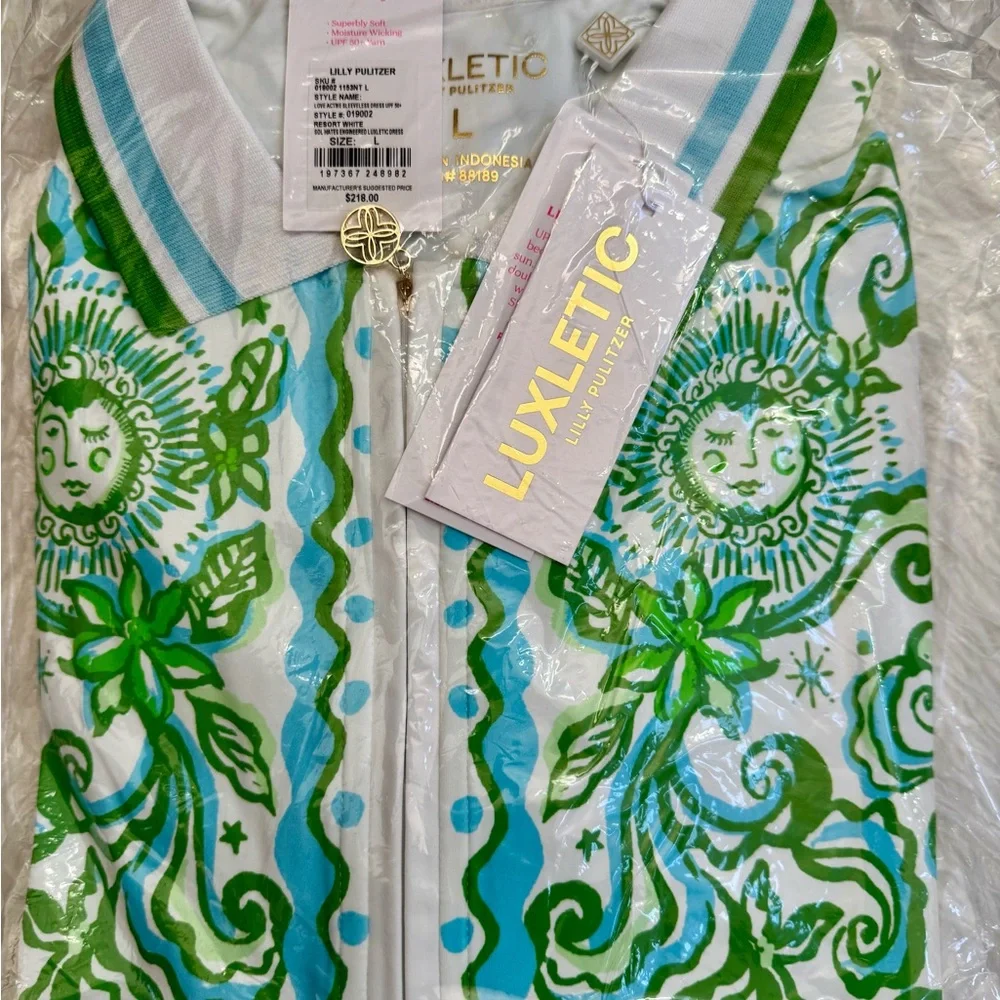 🆕 Lilly Pulitzer LUXLETIC LOVE ACTIVE 👗 UPF 50+ “Resort White” MSRP $218 LG NWT - Picture 3 of 8